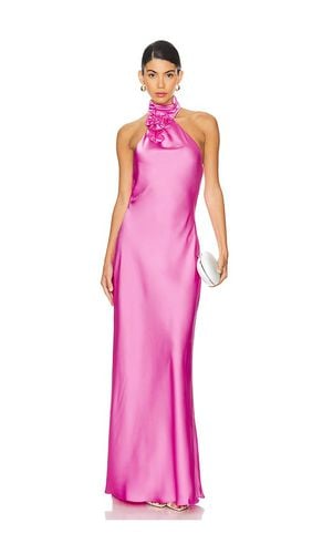 Teresa Rosette Detail Satin Gown in Pink. - size L (also in M, S, XL, XS) - MISHA - Modalova