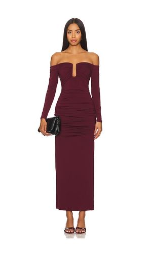 Vestido midi ceñido raelynn en color burgundy talla L en - Burgundy. Talla L (también en XL, XS) - MISHA - Modalova