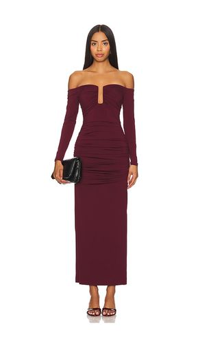 Vestido midi ceñido raelynn en color burgundy talla XL en - Burgundy. Talla XL (también en XS) - MISHA - Modalova