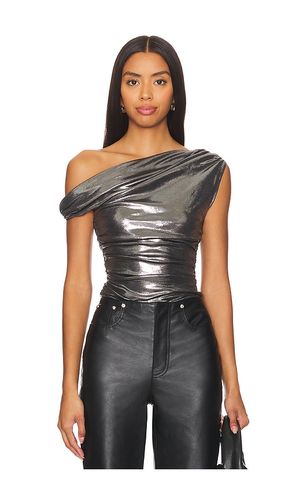 Paison Metallic Jersey Top in Metallic Silver. - size L (also in M, XL, XS, XXS) - MISHA - Modalova