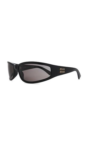 Miu Miu Shield Sunglasses in Black - Miu Miu - Modalova