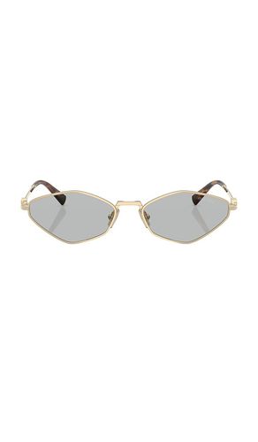 Geometric Sunglasses in Metallic Gold - Miu Miu - Modalova