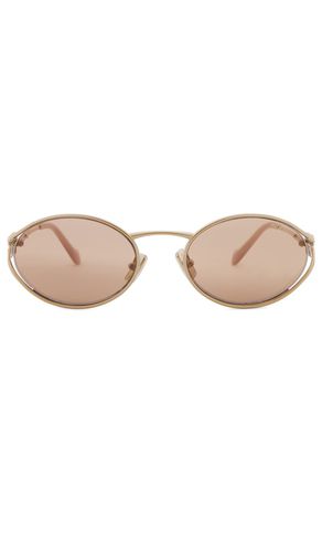 Oval Sunglasses in Metallic Gold - Miu Miu - Modalova