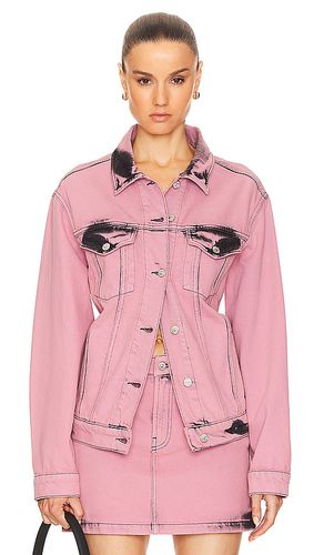 Overdyed Denim Jacket in Pink. - size M (also in S, XS) - Moschino Jeans - Modalova