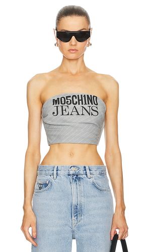 Strapless Crop Top in Grey. - size 36 (also in 38, 40) - Moschino Jeans - Modalova