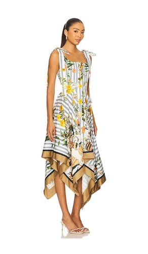 Shoulder Ties Printed Midi Dress in White,Blue. - size 2 (also in 4, 6) - Monse - Modalova