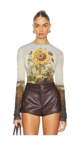 Printed Mesh Top in Yellow. - size S (also in XS) - Monse - Modalova