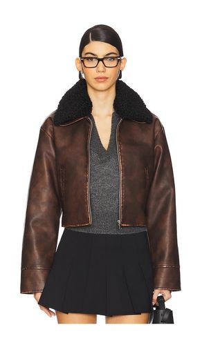 Lexi Faux Leather Jacket in Brown. - size L (also in M, S, XS, XXS) - MORE TO COME - Modalova