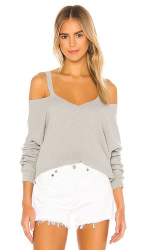 Swanson Long Sleeve Cutout V Neck Pullover in Grey. - size M (also in S, XS) - Michael Lauren - Modalova