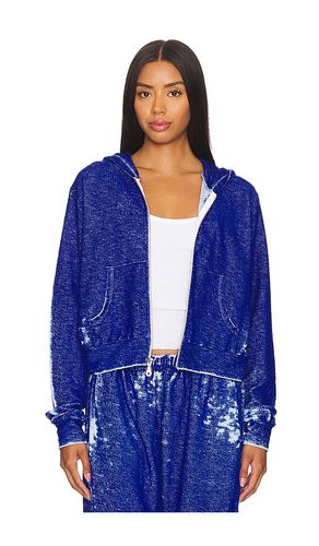 Bowman Burnout Loop Terry Crop Zip Up Jacket in Royal. - size L (also in M, S, XL, XS) - Michael Lauren - Modalova