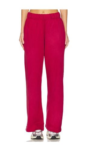 Mabel Wide Leg Pant With Side Pocket in Burgundy. - size L (also in M, S, XL, XS) - Michael Lauren - Modalova