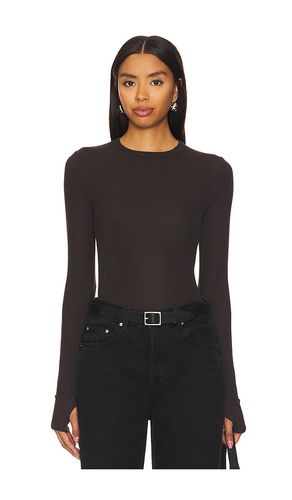 Alick Long Sleeve Fitted Top W/ Thumbhole Top in Black. - size L (also in M, S, XS) - Michael Lauren - Modalova