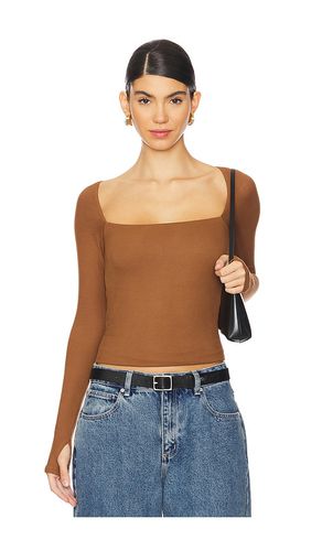 Kaleb Long Sleeve W/ Square Neckline Top in Brown. - size L (also in M, S, XL, XS) - Michael Lauren - Modalova