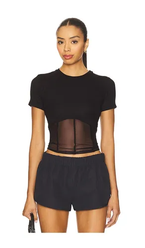 Ember Rib Mesh Corset Tee in . Size M. Also in S, XS - Michael Lauren - Modalova