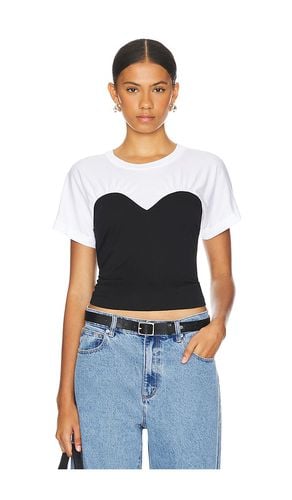 Kinsley Contrast Sweetheart Tee in Black,White. - size M (also in S, XS) - Michael Lauren - Modalova