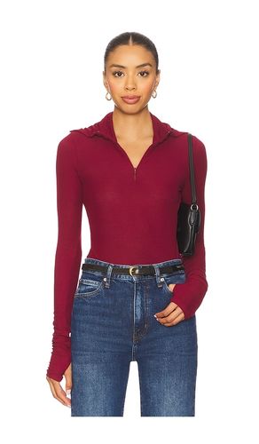 Jove Long Sleeve Half Zip Top in Burgundy. - size L (also in M, S, XL, XS) - Michael Lauren - Modalova