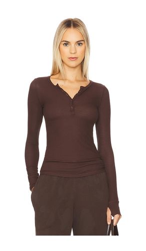 Vesca Snap Front Tee in Brown. - size L (also in M, S, XL, XS) - Michael Lauren - Modalova