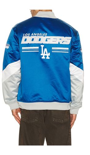 MLB Los Angeles Dodgers Triple Check Heavyweight Satin Jacket in Blue. - size L (also in M, S, XL/1X) - Mitchell & Ness - Modalova