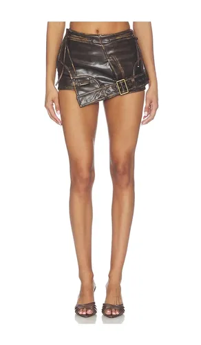 Asymmetric Leather Mini Skort in . Size L. Also in M, S, XS - MARRKNULL - Modalova