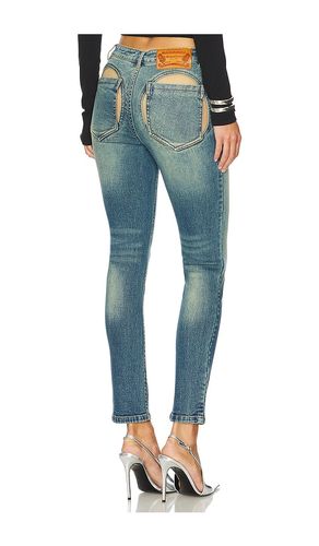 Hollow Out Stretch Skinny Jeans in Denim-Medium. - size M (also in XS) - MARRKNULL - Modalova