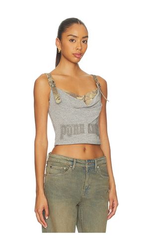 Printed Pleated Corset Top in . Taglia L. Also in S, XS - MARRKNULL - Modalova