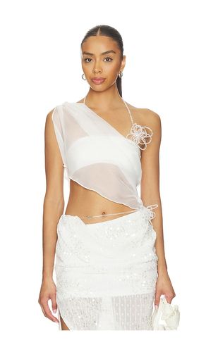 Asymmetric Beaded Chiffon Top in . Taglia L. Also in M, S - MARRKNULL - Modalova