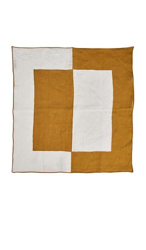 Linen Embroidered Napkins Set Of 4 in Orange - Misette - Modalova