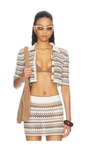Celia Hand Crocheted Cardigan in Blue,Brown. - size L (also in S) - My Beachy Side - Modalova
