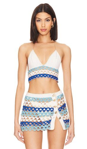 Hand Crochet Low Cut V Neck Crop Top in Ivory. - size L (also in M, S) - My Beachy Side - Modalova