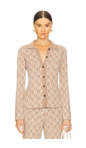 Luxe Plaid Jacquard Collared Button Up in Tan. - size L (also in M, S, XS) - NAADAM - Modalova