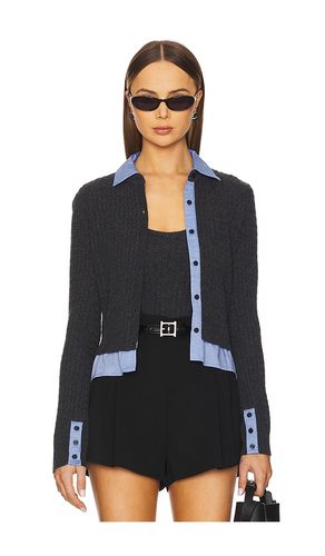 Mixed Media Cable Cardigan in Charcoal. - size M (also in S) - NAADAM - Modalova