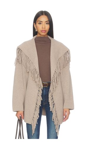 Wool Tie Waist Fringe Coat in Taupe. - size M (also in L) - NAADAM - Modalova