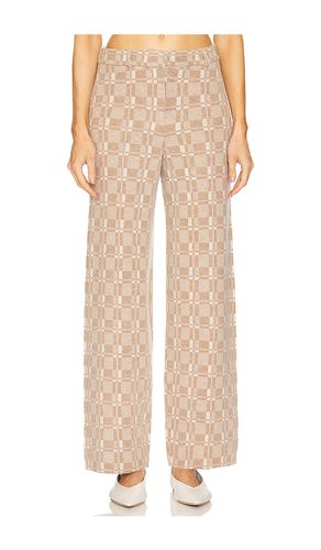 Luxe Plaid Jacquard Wide Leg Trouser in Tan. - size L (also in M, S) - NAADAM - Modalova