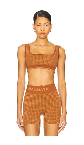 Houndstooth Wool Bralette in Brown. - size M (also in S, XS) - Nagnata - Modalova