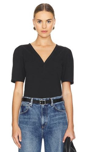 Joelene V-neck Short Sleeve Top in Black. - size L (also in M, S, XS) - Nation LTD - Modalova