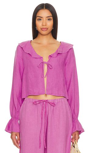 Camila Ruffle Tie Front Top in Pink. - size L (also in M, S, XL, XS) - Nation LTD - Modalova