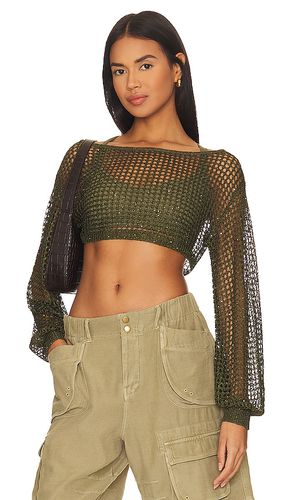 Lex Sequin Cropped Sweater in Dark Green. - size M (also in S) - NBD - Modalova