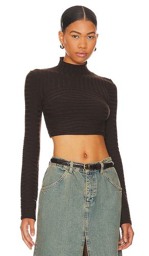 Dylan Wide Rib Cropped Sweater in Chocolate. - size L (also in M, XL) - NBD - Modalova