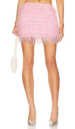 Octavia Feathered Micro Skirt in Pink. - size L (also in M, S) - NBD - Modalova