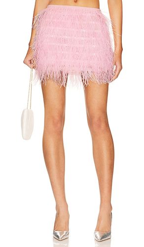 Octavia Feathered Micro Skirt in Pink. - size M (also in S) - NBD - Modalova