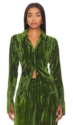 Camisa crinkled velvet en color verde talla S en - Green. Talla S (también en XS) - NBD - Modalova