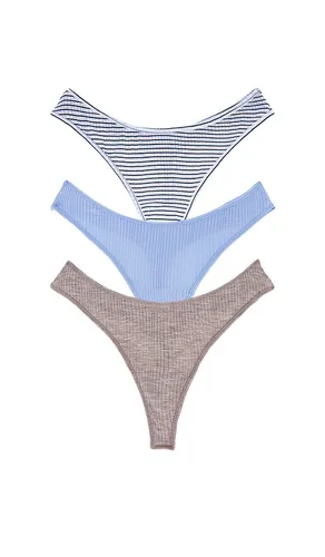 Whipped Dipped Thong 3-pack in Blue. - size L (also in XL/1X, XS, XXL/2X) - Negative Underwear - Modalova