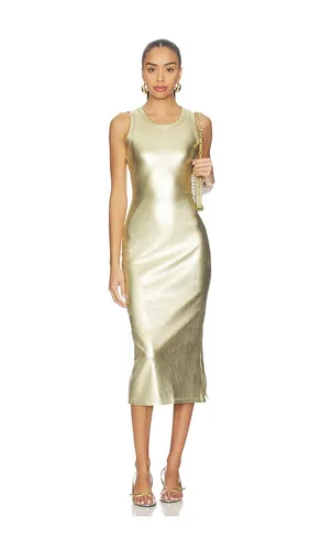 Gold Metallic Ribbed Dress in . Taglia L. Also in S, XL - Never Fully Dressed - Modalova