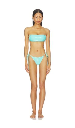 Latex Splash Tube Halter Bikini Set in Blue. - size L (also in M, S) - naranja furcado - Modalova