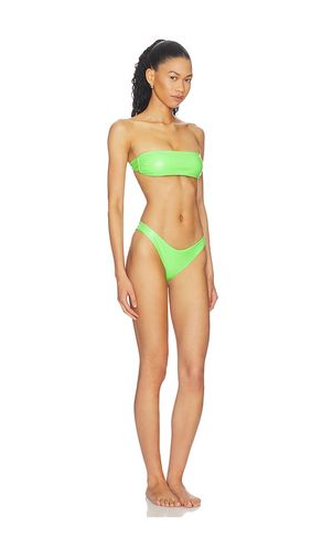 Latex Splash Matte Bandeau Bikini Set in Green. - size L (also in M, S) - naranja furcado - Modalova
