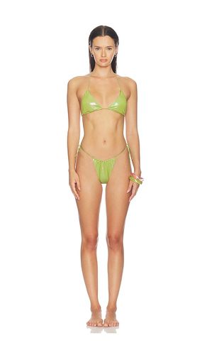 Latex Splash Triangle Bikini Set in Green. - size L (also in M, S) - naranja furcado - Modalova