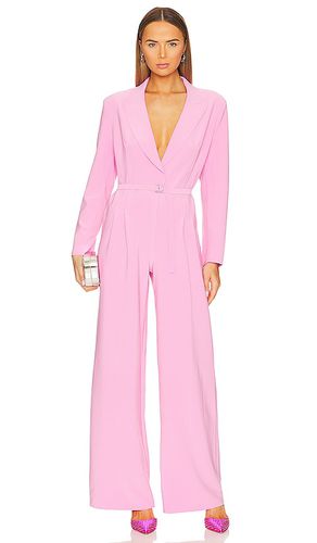Single breasted straight leg jumpsuit en color rosado talla M en - Pink. Talla M (también en S, XL) - Norma Kamali - Modalova