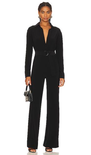 Shirt straight leg jumpsuit with collar stand en color talla S en - Black. Talla S (también en XS, XXS) - Norma Kamali - Modalova