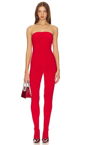 Catsuit sin tirantes con footsie en color rojo talla M en - Red. Talla M (también en S) - Norma Kamali - Modalova