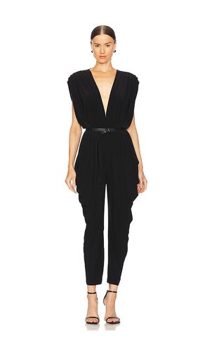 Square sleeve waterfall jumpsuit en color talla L en - Black. Talla L (también en M, S, XL, XS, XXS) - Norma Kamali - Modalova